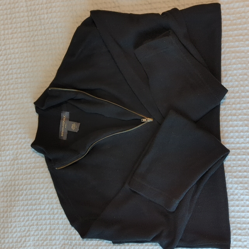 Banana Republic Cotton Quarter-Zip Sweater - Small